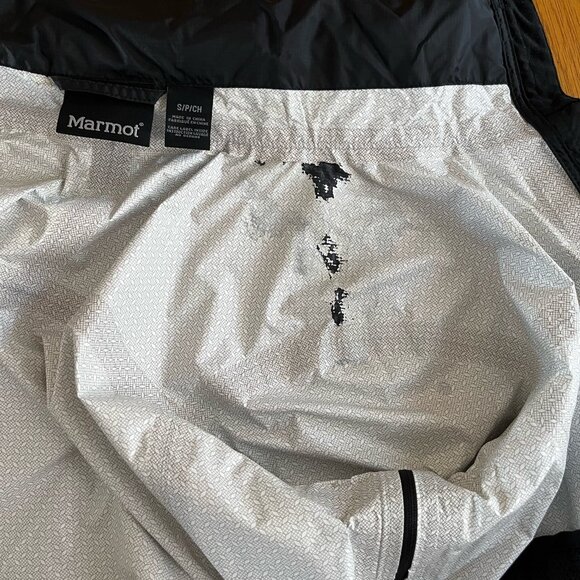 Marmot Women's PreCip Eco Jacket Size S Black Waterproof Taped Seams Hood - Picture 13 of 13